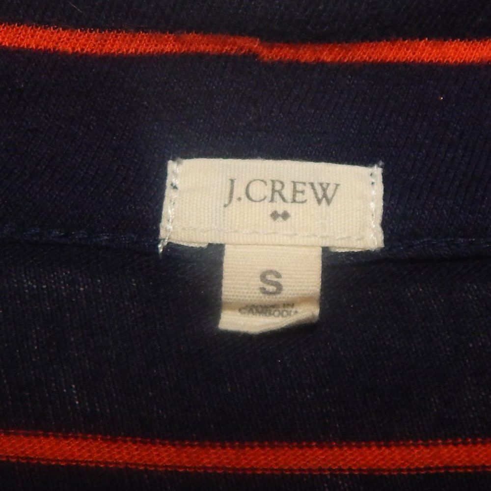 J. CREW FACTORY women's small thin navy blue striped open front cardigan sweater - Picture 5 of 8